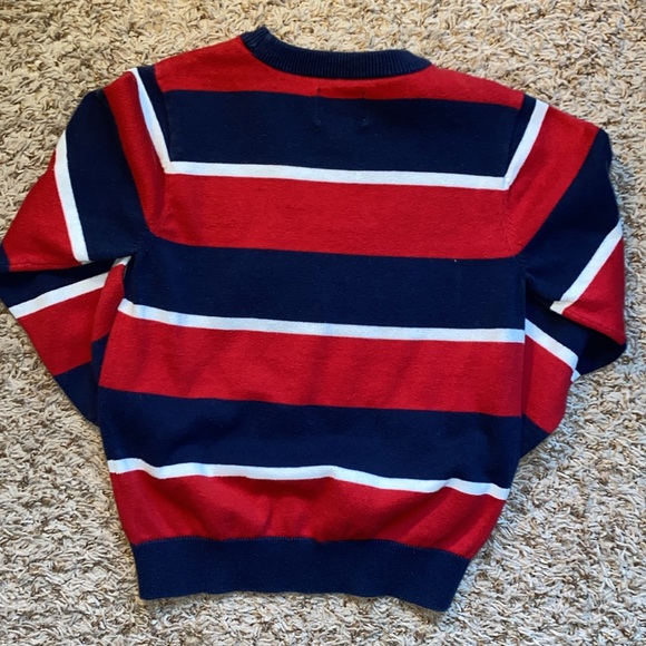 Size 5/6 boys red, white and navy blue sweater. - Picture 3 of 3